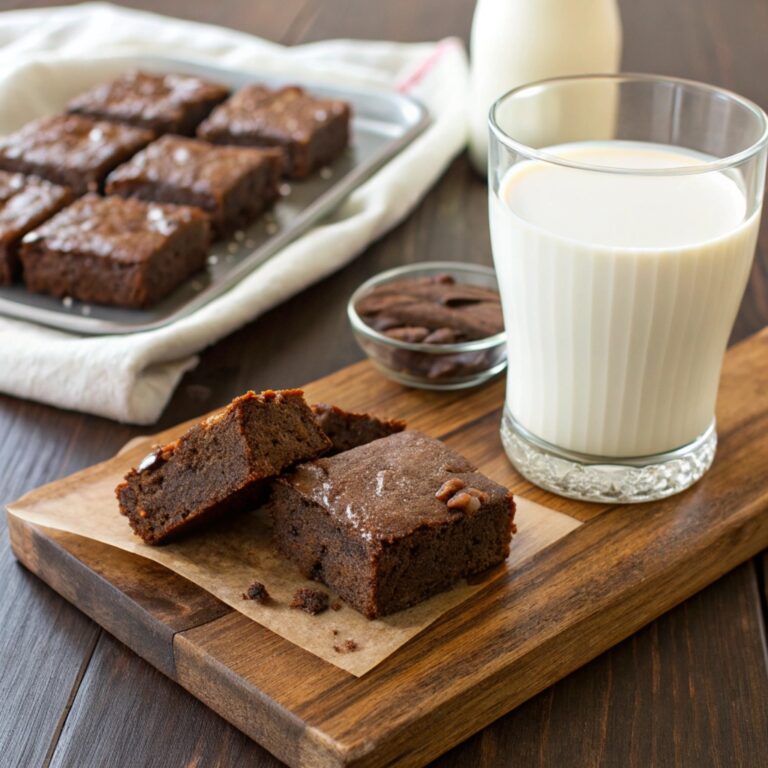 Homemade protein brownies stacked with a fitness shaker.